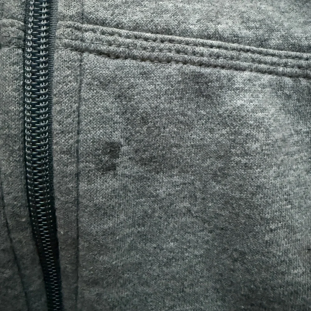 Nike Kids Gray full zip Hoodie size large gray, smalll stain in pic